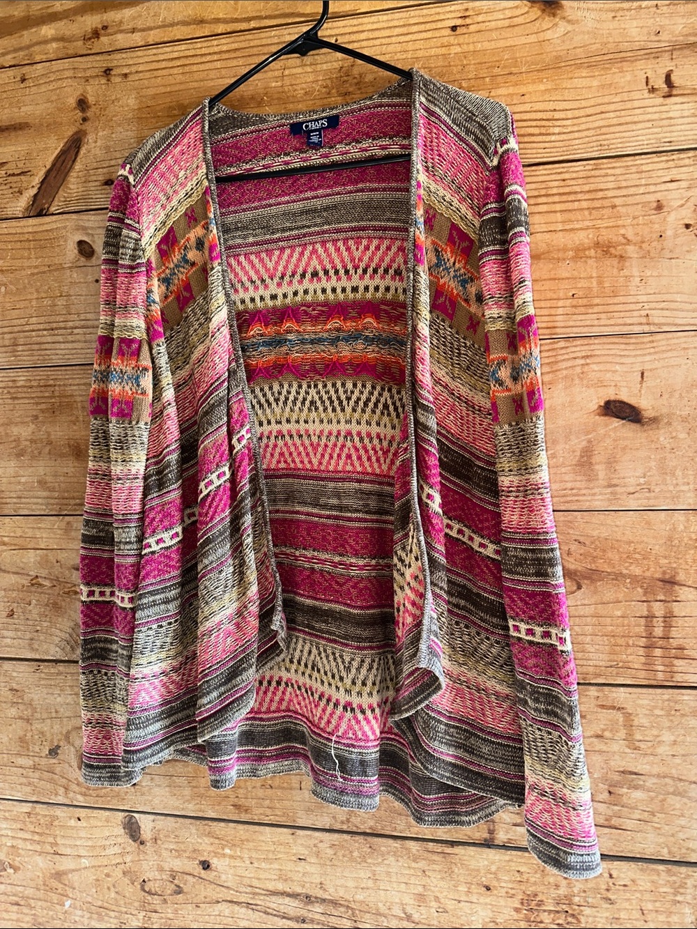 Chaps multicolored Southwestern geometric Aztec pattern